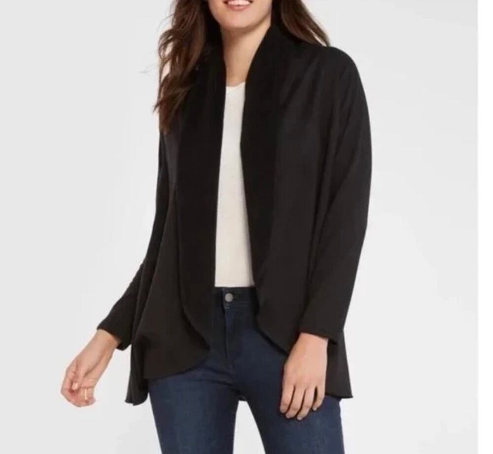 DREW Black Long Sleeve Fleece Lined Long Sleeve Waterfall Cardigan Size XS